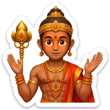 Hanuman ji god giving blessings with his on hand sticker
