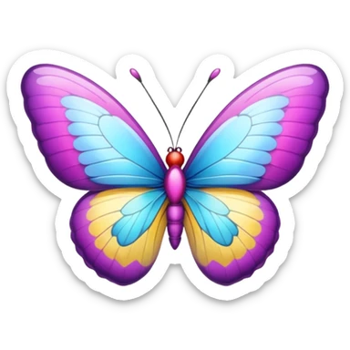 white heart with a butterfly sticker