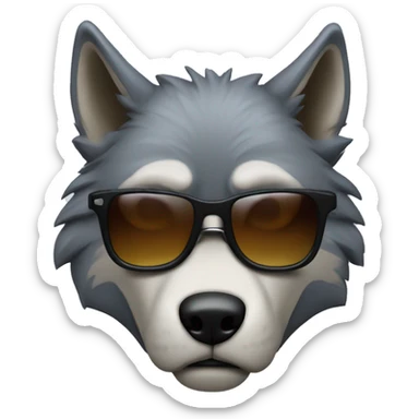 angry wolf wearing suit and sunglasses  sticker