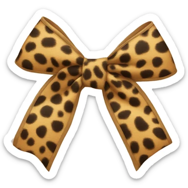 Cheetah print bow sticker