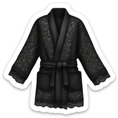 Black silk lace robe sticker