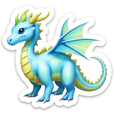 Exotic Rare Shiny Epic Ethereal Meganium-Amaura-Aurorus-Dragonair-hybrid, full body sticker