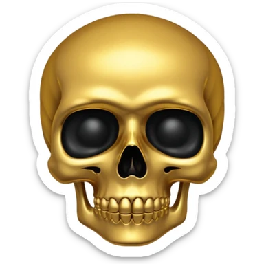 💀 gold skull bottom half for nose and jaw and black top half is black for forehead  sticker