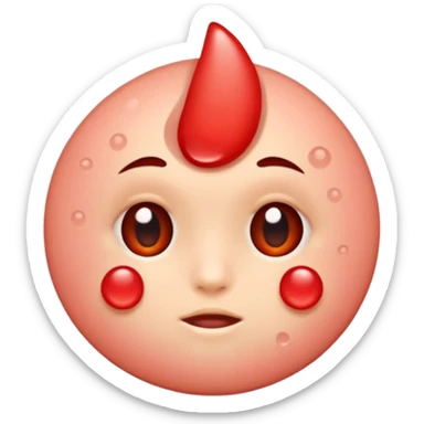 a patch of skin with red pimples sticker