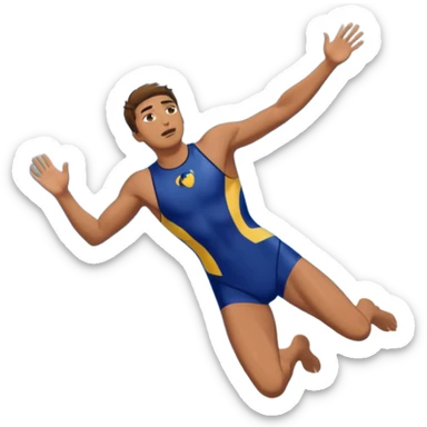 man falling into the void in a swimsuit sticker