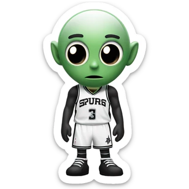 Alien wearing San Antonio spurs jersey  sticker
