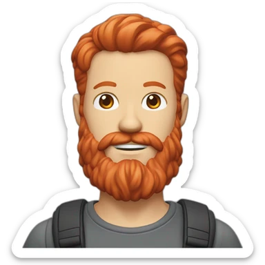 red head beard men with a t-shirt figma sticker