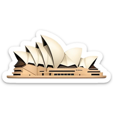 sydney opera house front view, no frame sticker