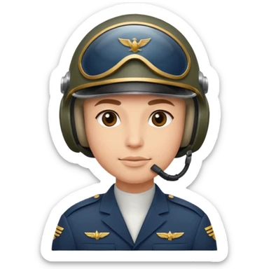 a military pilot in an aviation helmet and a modern uniform. maximum quality sticker