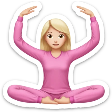 {
      "type": "human",
      "look": "pink pyjama lady, long sleeves, stretching arms",
    } sticker