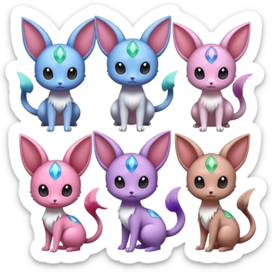 Espeon-Meloetta-Mew-Minccino-Delcatty-Pachirisu-fusion sticker