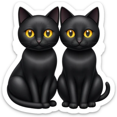 Twin black cats  sticker