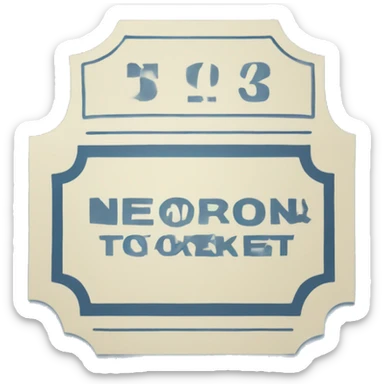 blue movie ticket with no text, with the classical shape sticker