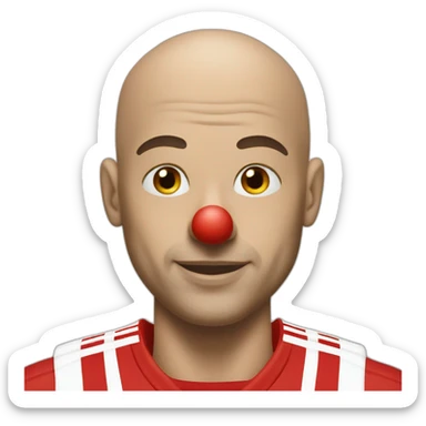 Bald clown in red Adidas training suit sticker