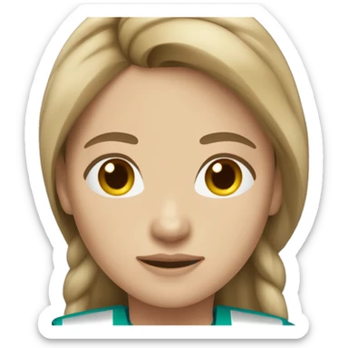 Woman paramedic long brown hair fair skin tone sticker