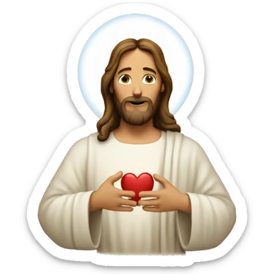 Jesus making heart with hands sticker