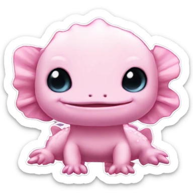 aesthetic pink cute axolotl stitch chibi sticker