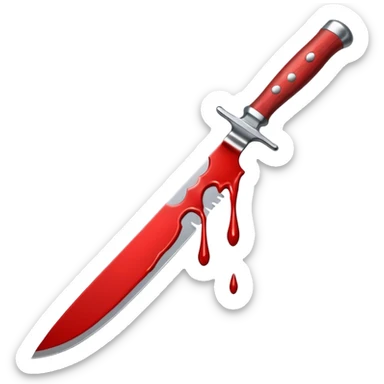 A blood dripping knife pointing diagonal, in the style of your bleeding skull art sticker
