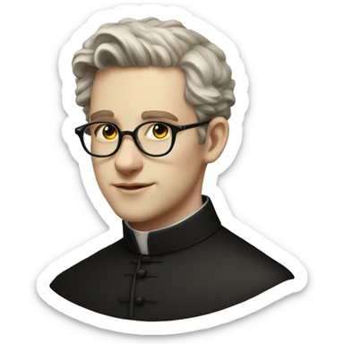 victorian priest young man with glasses white skin sticker