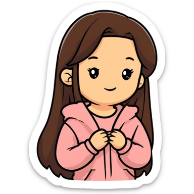 Cute long haired, brown 15 years old loving girl sticker