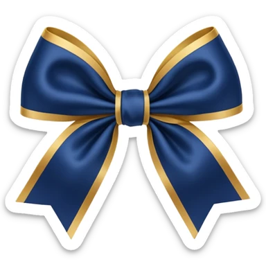 Navy blue and gold bow sticker