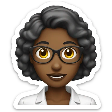 call center black lady sticker