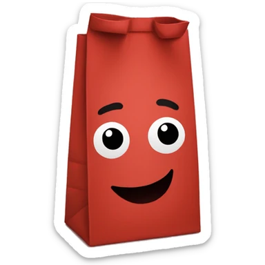 red paper lunch bag  sticker