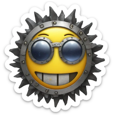solar punk smiley face sticker