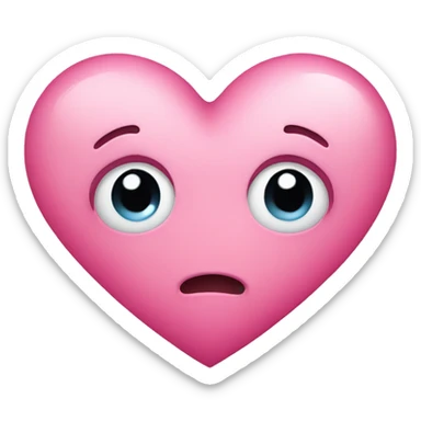 Pink heart with teary eyes sticker