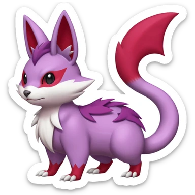 Zangoose-Rattata-Skitty-Noibat-Purrloin-Fakemon-hybrid-creature (full body) sticker