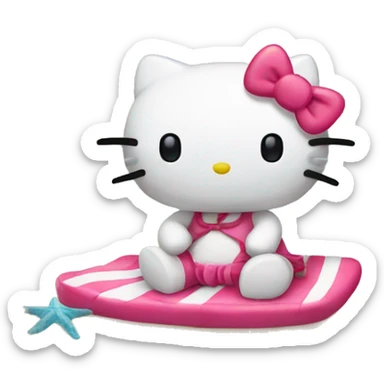 hello kitty in the beach sticker
