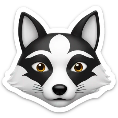 black and white fox mask sticker