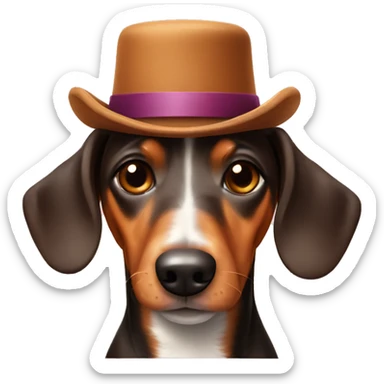 Sausage dog wearing hat sticker