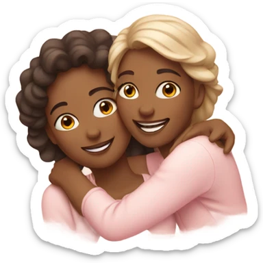 lesbian cuddles pink sticker