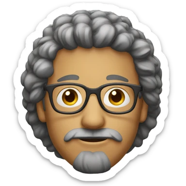 A man with hairs specs nose esrs sticker