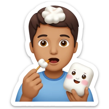 Marshmallow in mouth sticker