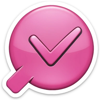 check mark pink sticker