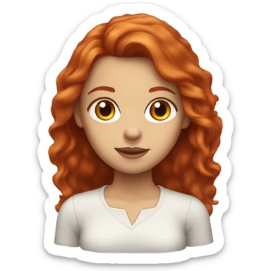 Redhead woman with long hair and amber eyes sticker