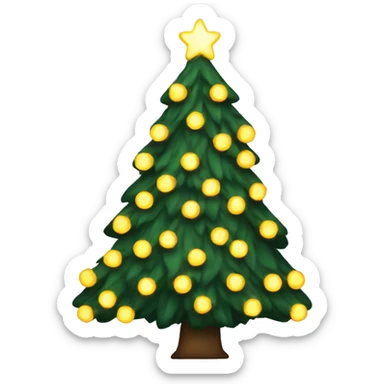 Fir with Christmas lights sticker