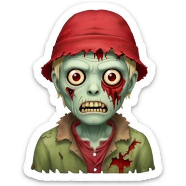 zombie in red hats sticker