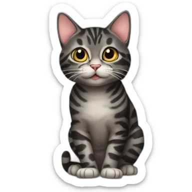 Black mackerel tabby cat blowing kiss sticker