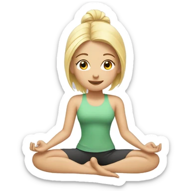 blonde girl doing yoga sticker