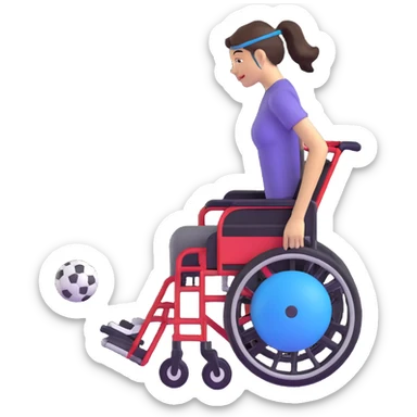 woman in wheelchair playing football sticker