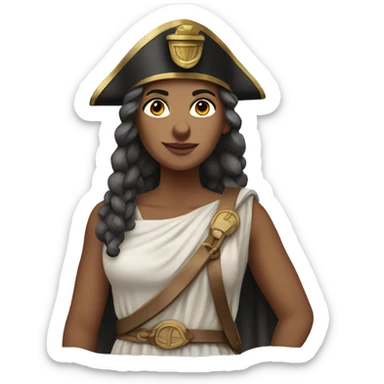 Ancient Greek female ship captain at the hlm sticker