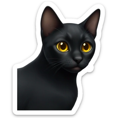 Cute black cat with yellow eyes sticker