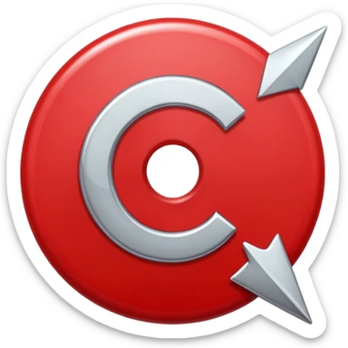 Red circle with a tilted arrow going through it sticker