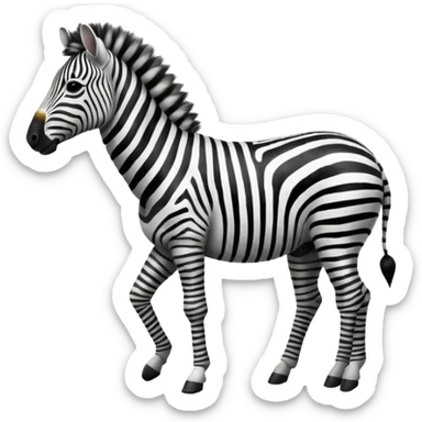 zebra walking on 4 sticker
