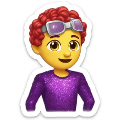 Coeur sueur paillettes sticker