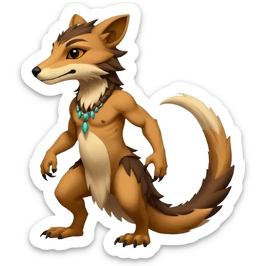 Cool badass furry fantasy-Vernid-creature by LiLaiRa (full body) sticker