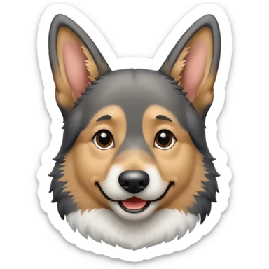 German Shepherd in snow ios emoji sticker